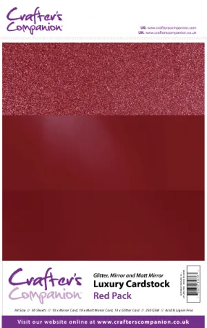 A4 Luxury Mixed Red Card - 10 Pack