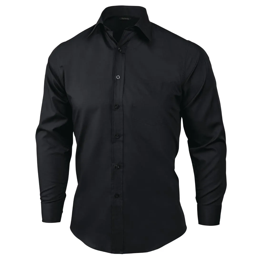 A798-S Chef Works Unisex Long Sleeve Dress Shirt Black S
