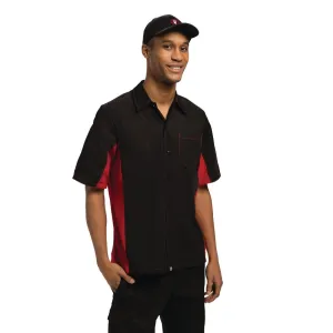 A952-XL Chef Works Unisex Contrast Shirt Black and Red XL