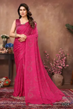 Aafreen Partywear Designer Pink Rangoli Silk Fancy Saree