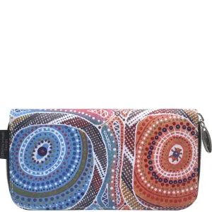 Aboriginal Art Curved Zip Section Wallet Elements