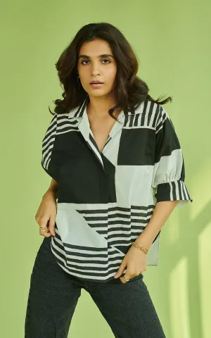 Abstract Geometric Print Top