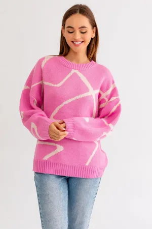 Abstract Pattern Oversized Sweater
