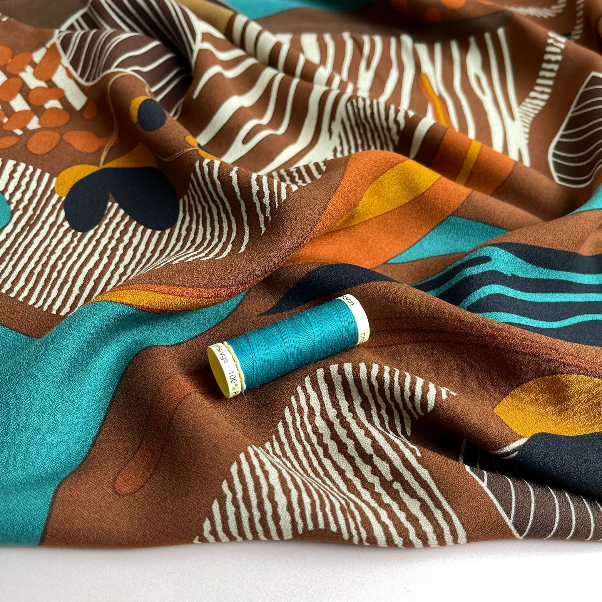 Abstract Tribal Viscose Crepe