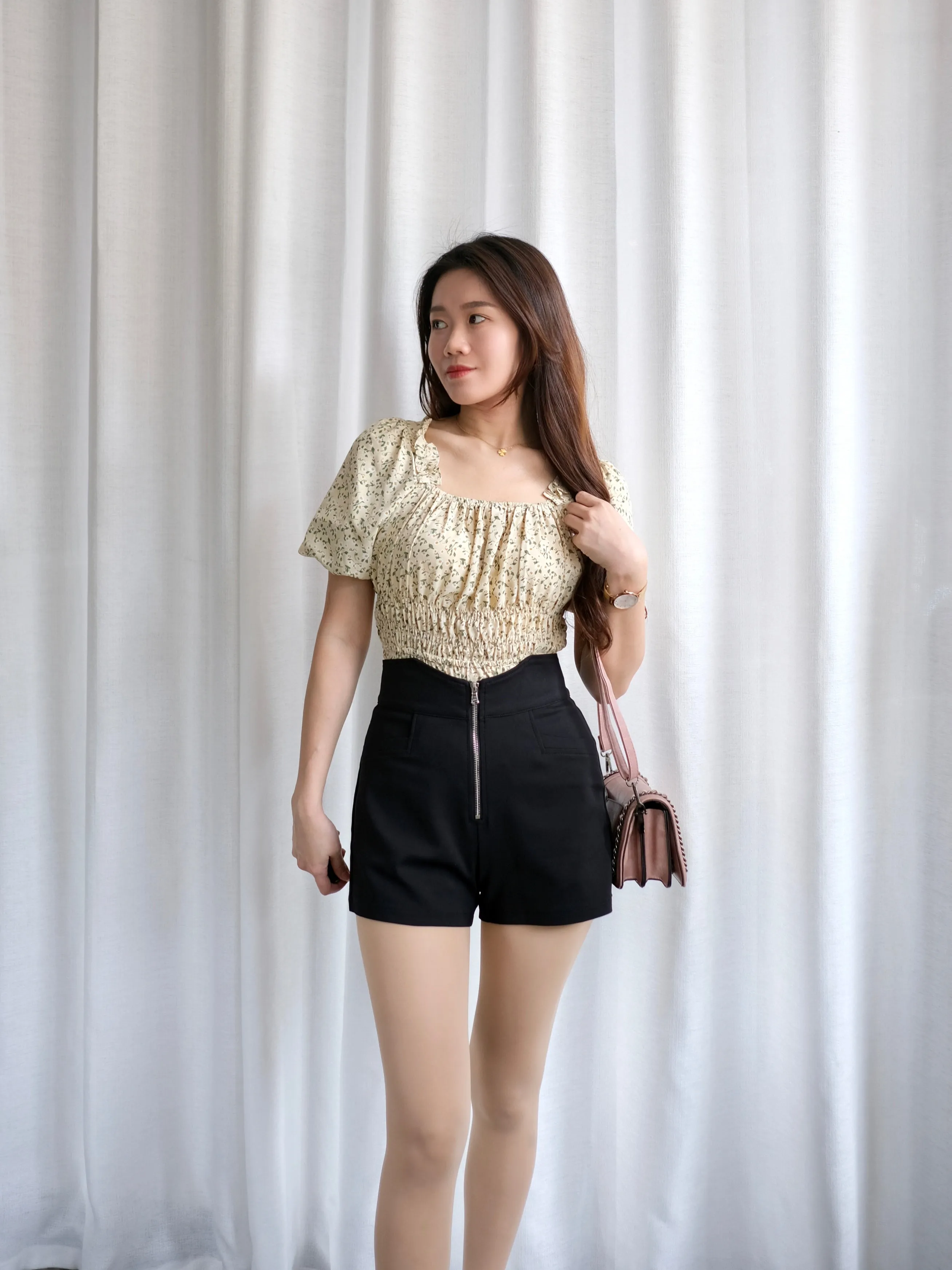 ACEWIN Hight Waist Front Zipper Shorts (Size S-XL) 501758