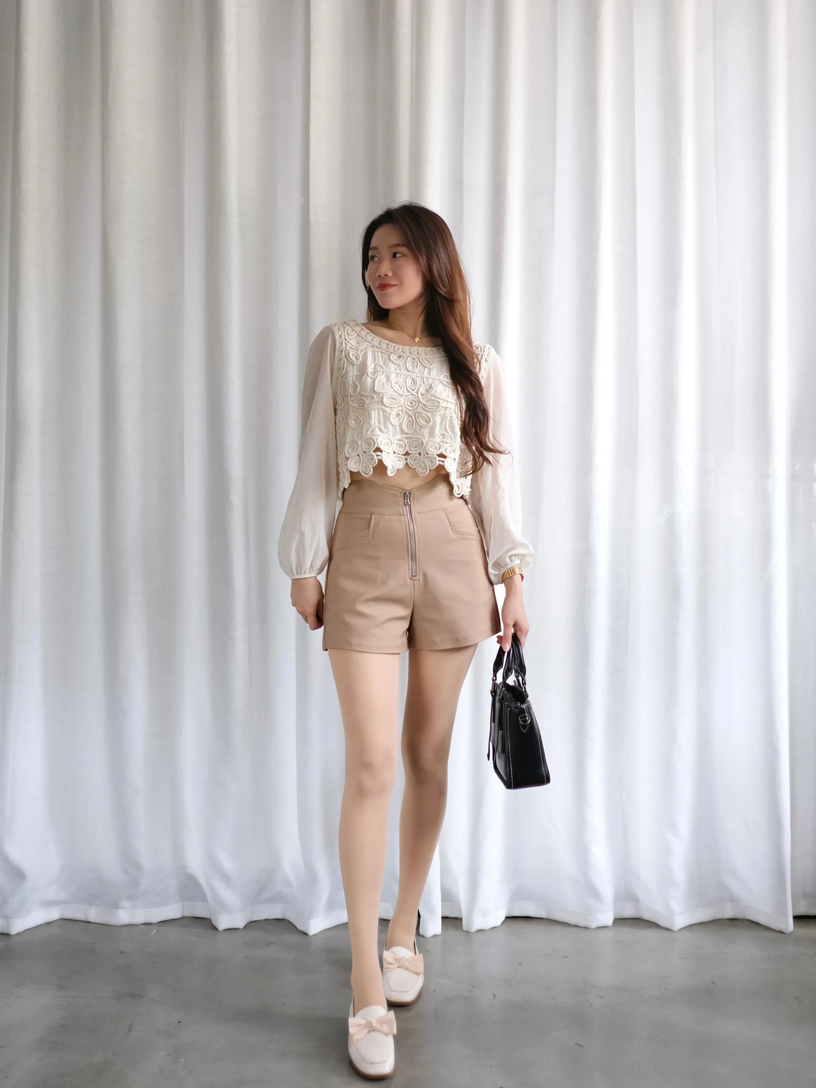 ACEWIN Hight Waist Front Zipper Shorts (Size S-XL) 501758