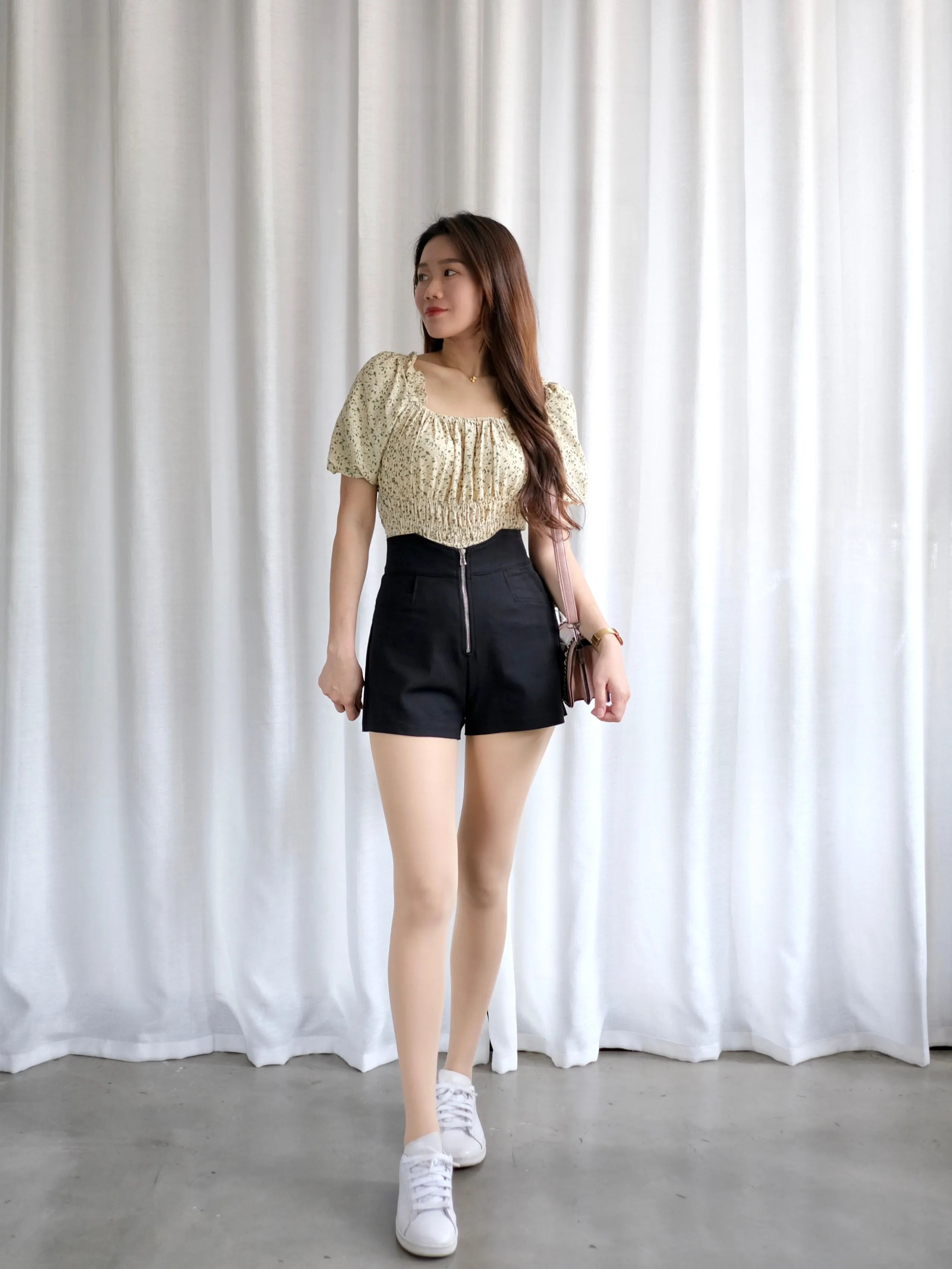 ACEWIN Hight Waist Front Zipper Shorts (Size S-XL) 501758