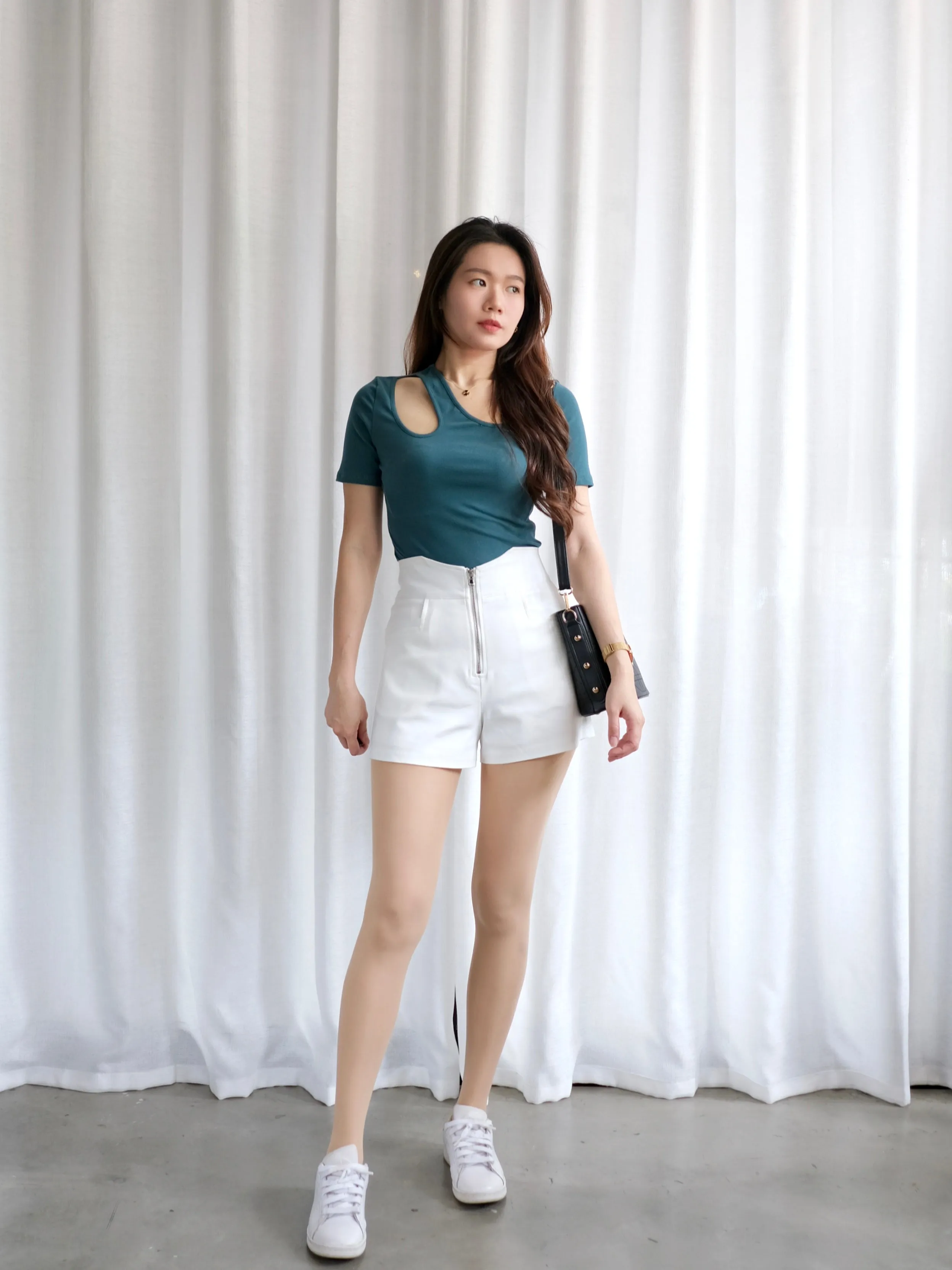 ACEWIN Hight Waist Front Zipper Shorts (Size S-XL) 501758