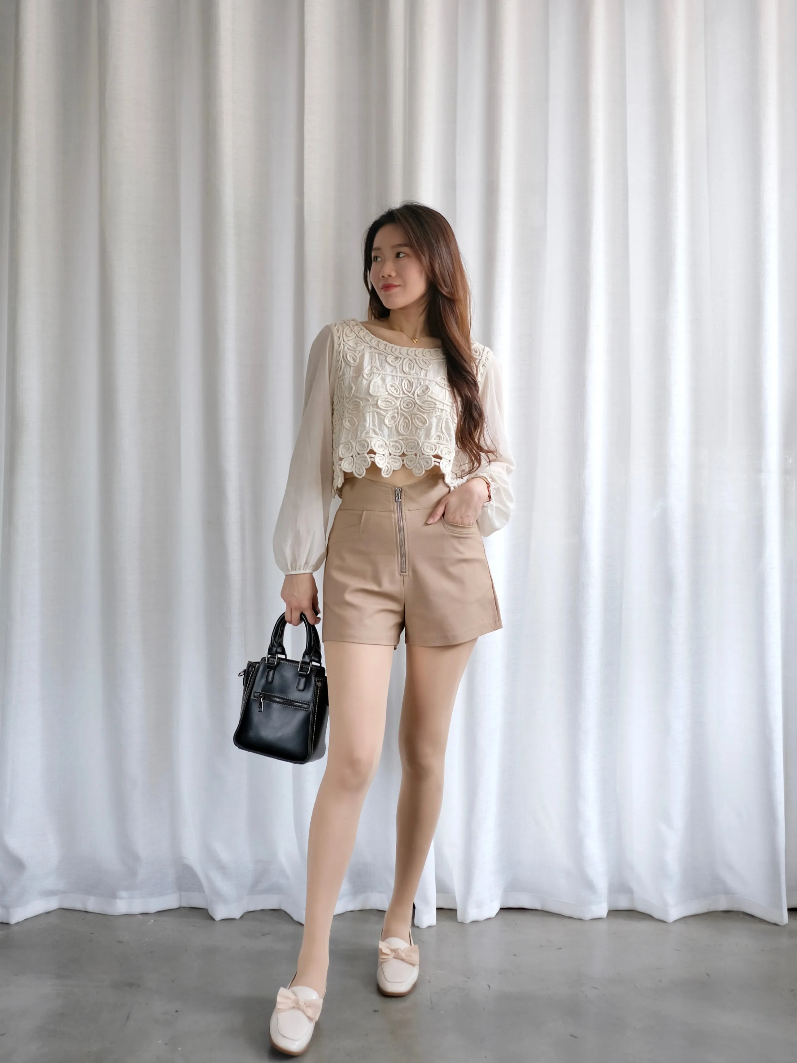 ACEWIN Hight Waist Front Zipper Shorts (Size S-XL) 501758