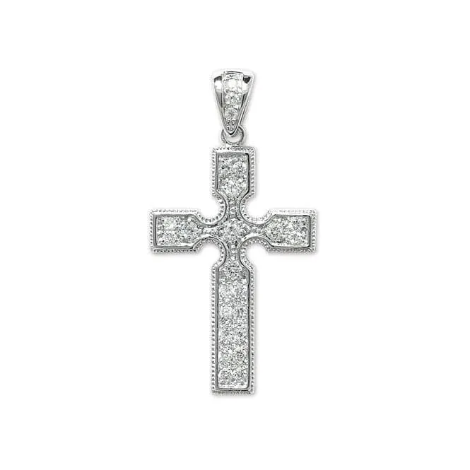 Acotis Silver Pendant Zirconia Cross G6012