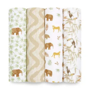aden   anais Cotton Muslin Swaddles 4 pack Tanzania Tan