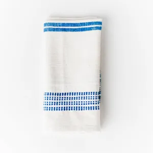 Aden Napkins, Natural / Blue - set of 4