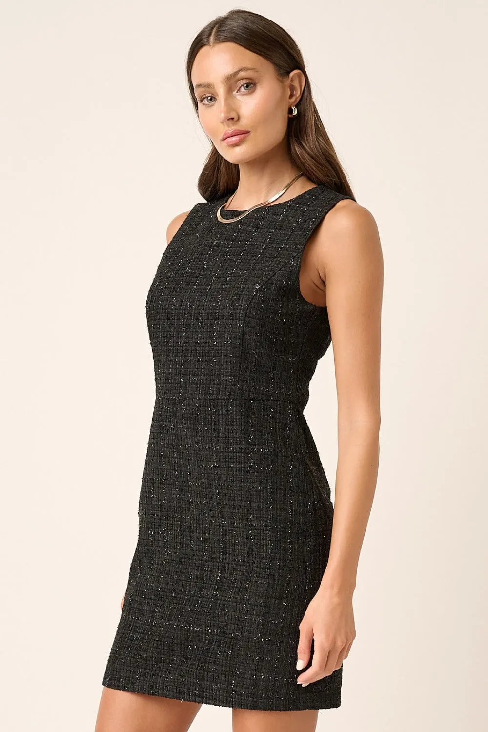 Adette Tweed Sleeveless Mini Dress