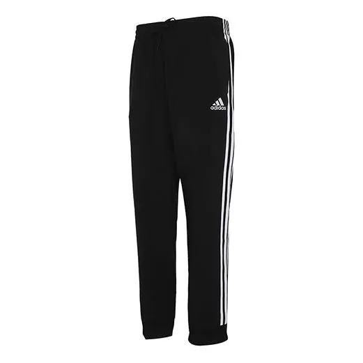 adidas Casual Sports Side Stripe Bundle Feet Long Pants Black