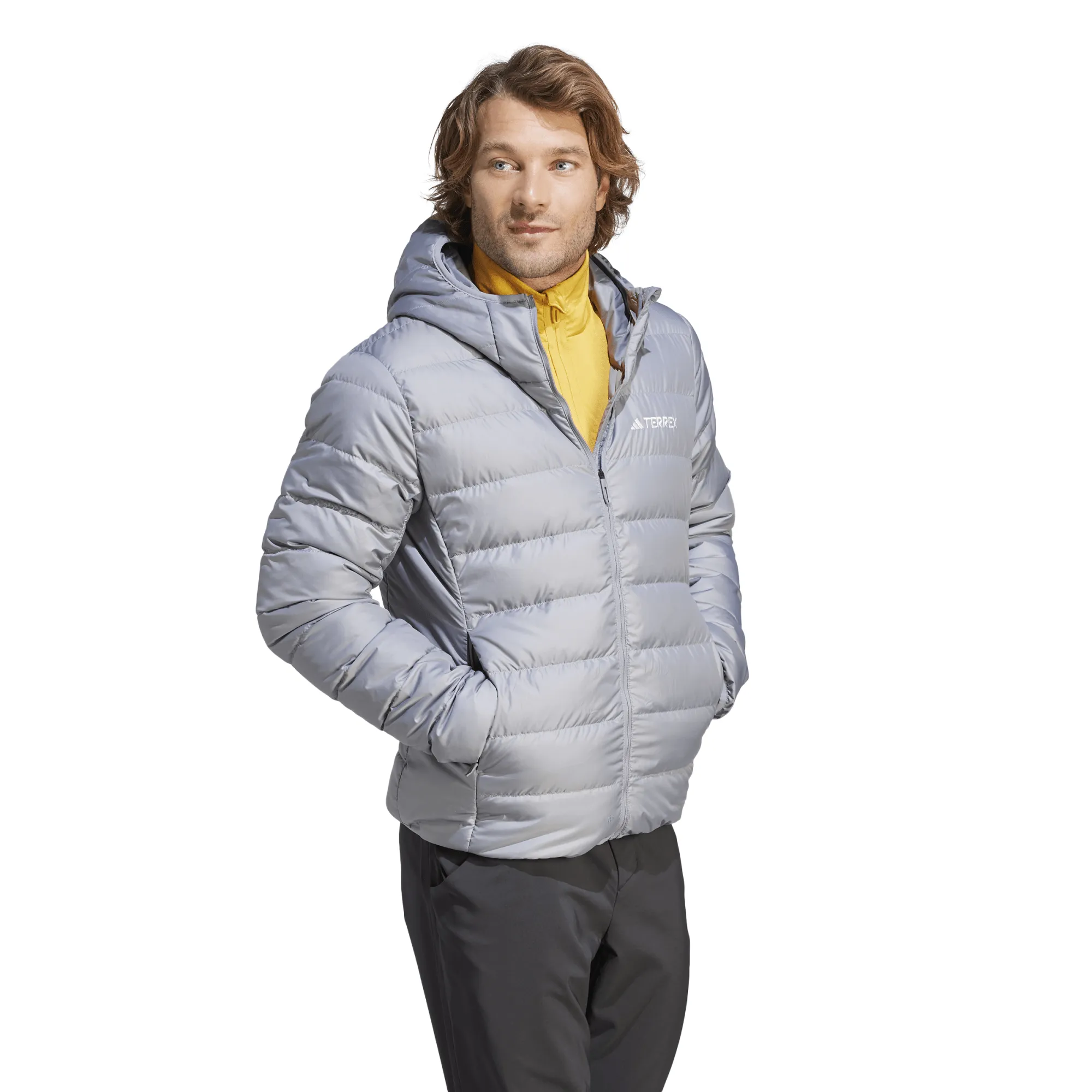 Adidas Men&#x27;s Terrex Multi Light Down Hooded Jacket Grey | Buy Adidas Men&#x27;s Terrex Multi Light Down Hooded Jacket Grey here | Outnorth