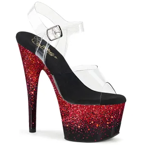 ADORE-708SS Clear/Black-Red Glitter