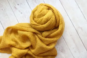 Adrian Collection SET mustard stretch knit posing fabric wrap