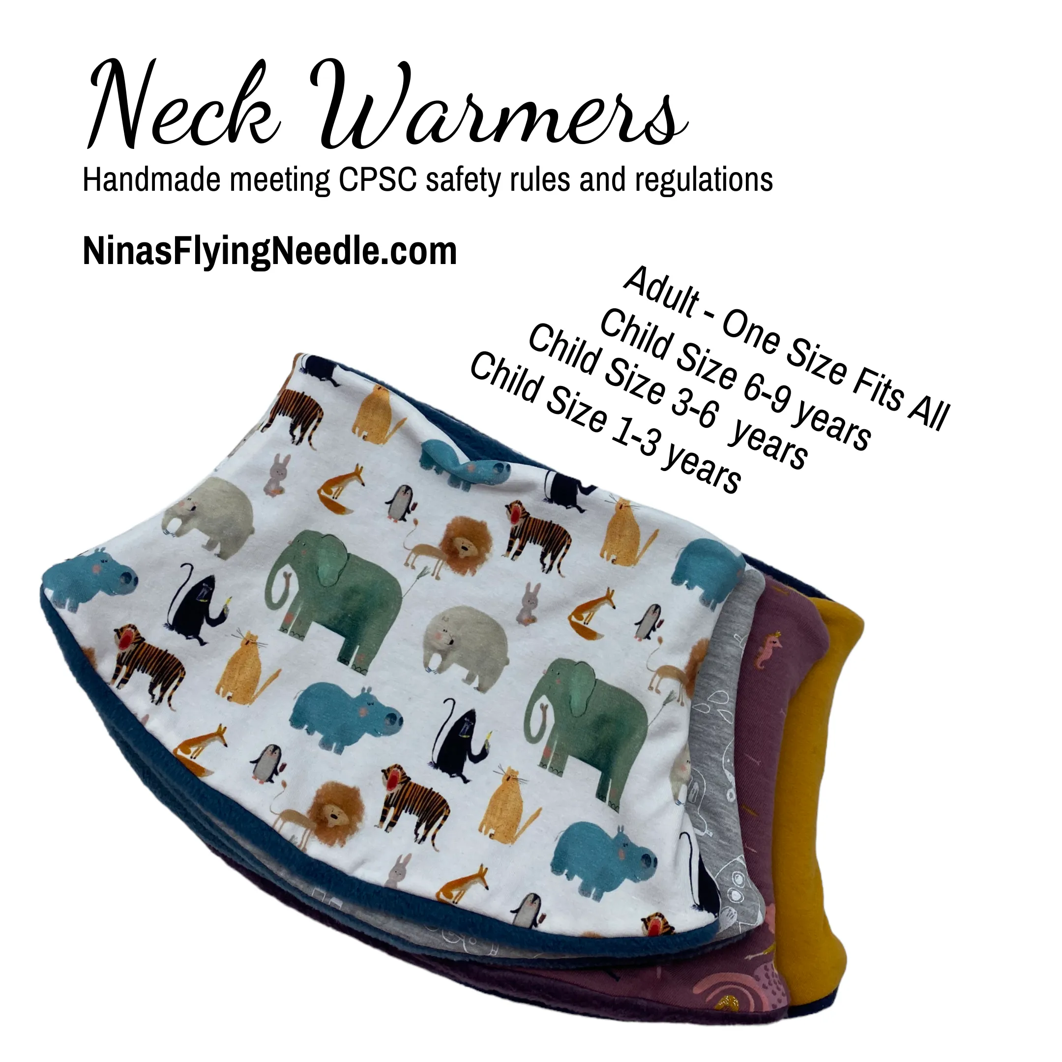 Adult Handmade Neck Warmer Solid Gray Light (multiple liner options)