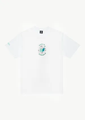 AFENDS Mens World Problems - Retro Graphic T-Shirt - White