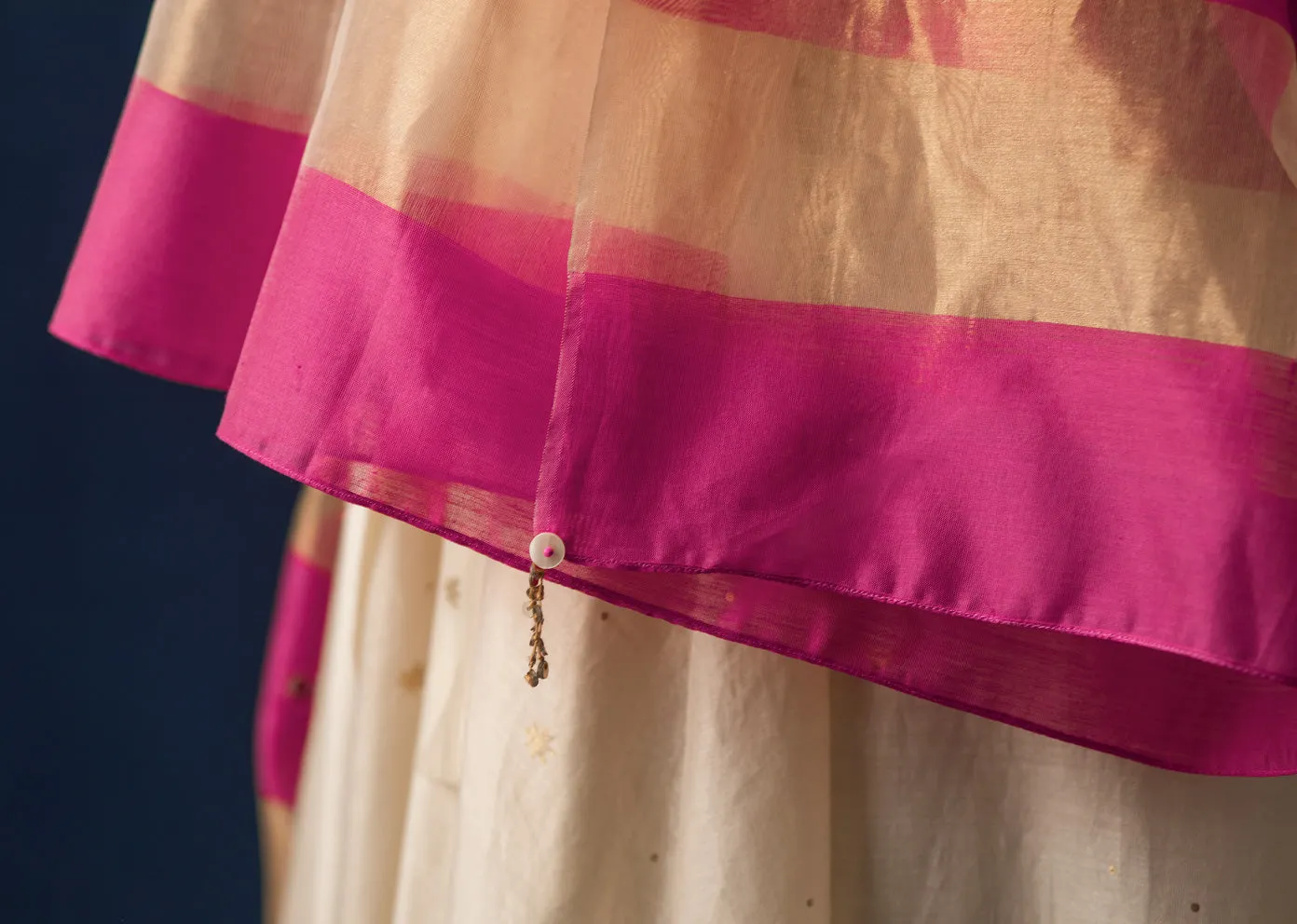 Afterglow Dupatta - Fuchsia & Gold