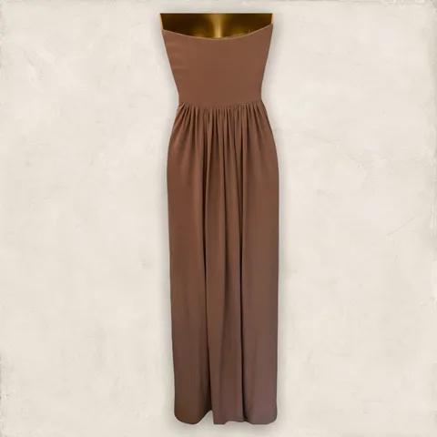 Aftershock Beige Maxi Dress Prom XS UK 6/8 US 2/4 EU 34/36