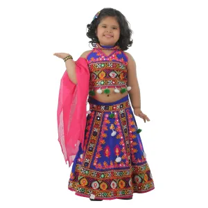 Ahhaaaa Kids Ethnic Cotton Blend Radha Dress Lehenga Choli Chania Choli Set For Baby Girls