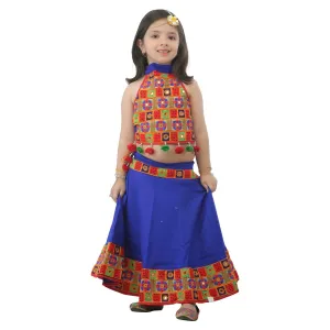 Ahhaaaa Kids Ethnic Cotton Blend Radha Dress Lehenga Choli Chania Choli Set For Baby Girls