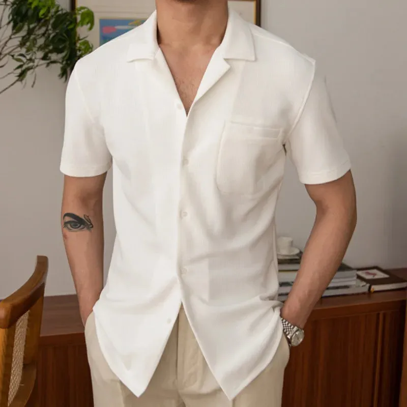 Aidase Simple Men Shirt Cuban Neck Business Casual Shirt Camisa Masculina Streetwear Social Party Comfortable Breathable Men Clothing