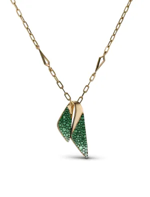 Ailes, 18K Yellow Gold   Green Sapphires   Tsavorites Pendant
