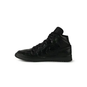 Air Jordan 1 Snakeskin High-Top Sneakers Snakeskin Emboss Leather Black Colour For Women