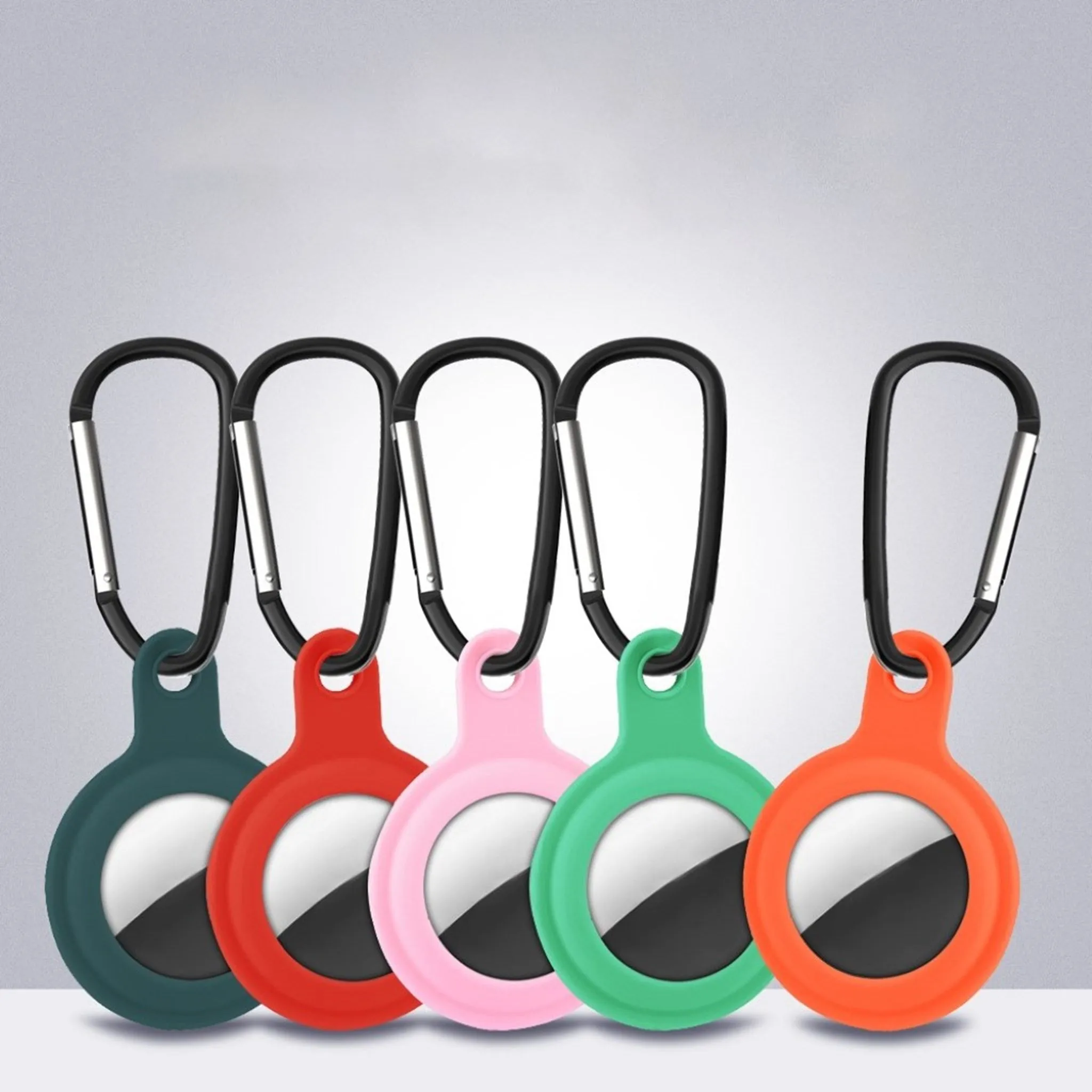 AirTags soft silicone cover with hook - Green