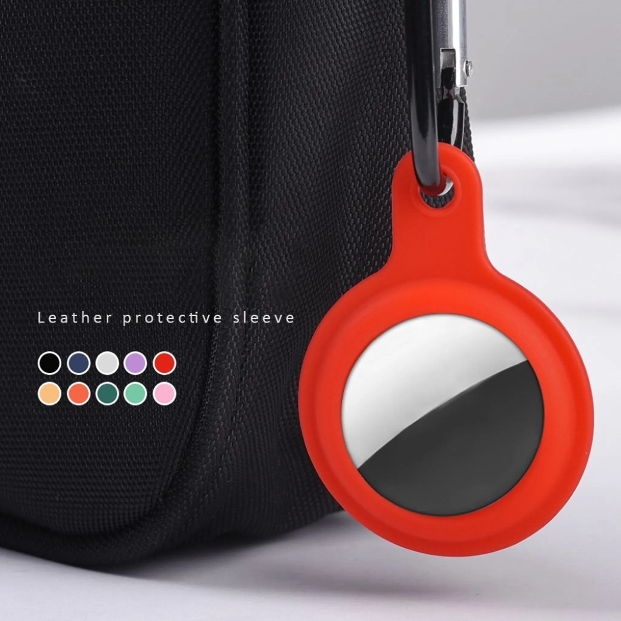 AirTags soft silicone cover with hook - Green