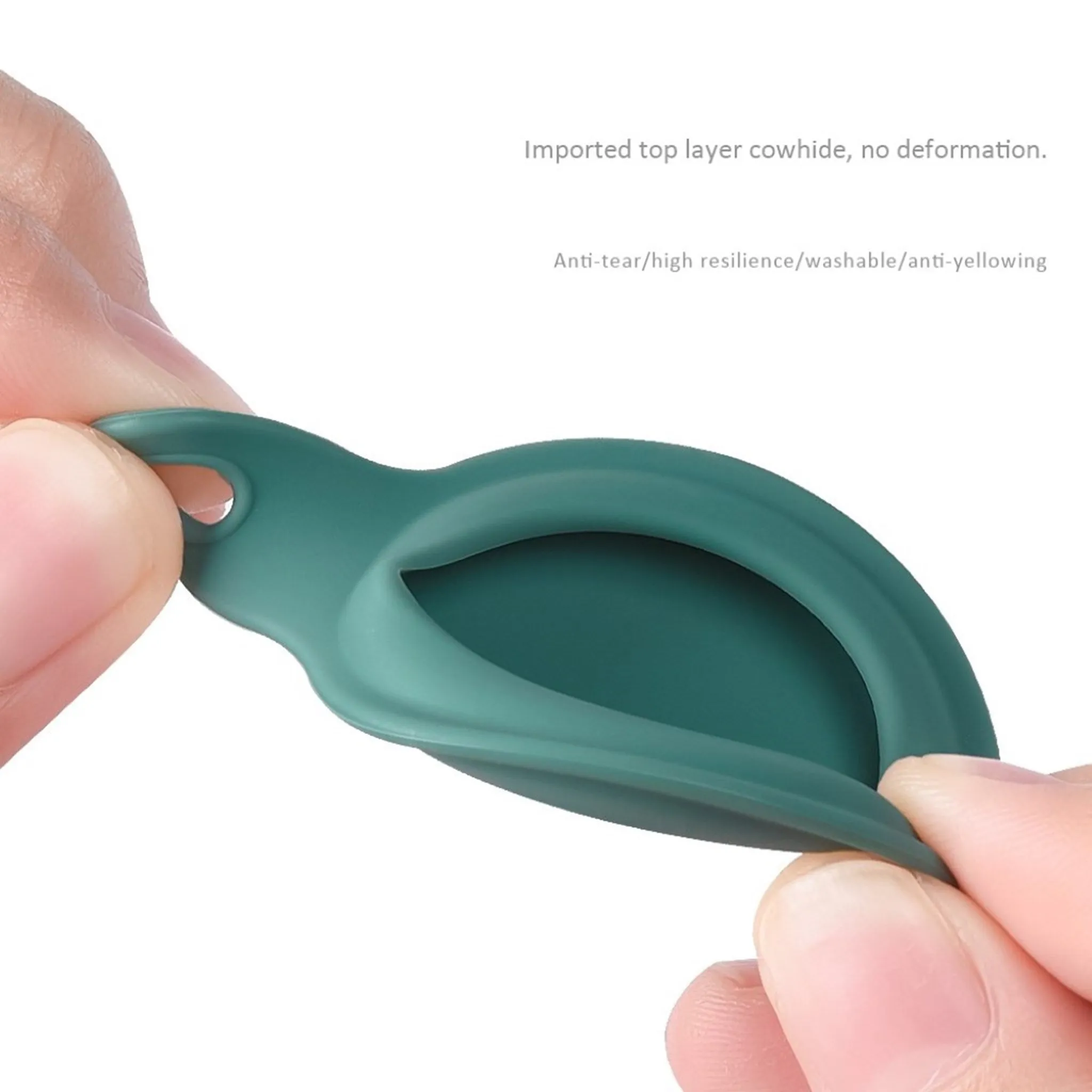 AirTags soft silicone cover with hook - Green