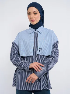 AKEMI LAYERED TOP NAVY