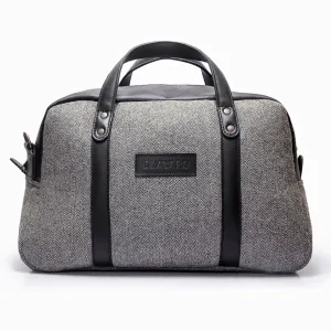 Albatross Weekender - Gray Herringbone | Black Leather
