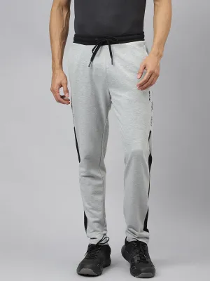Alcis Men Graphic-Print Light Grey Melange Soft-Touch Track Pants
