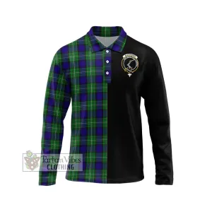 Alexander Tartan Long Sleeve Polo Shirt with Family Crest and Half Of Me Style