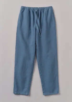 Alfie Garment Dyed Herringbone Trousers | Slate Blue