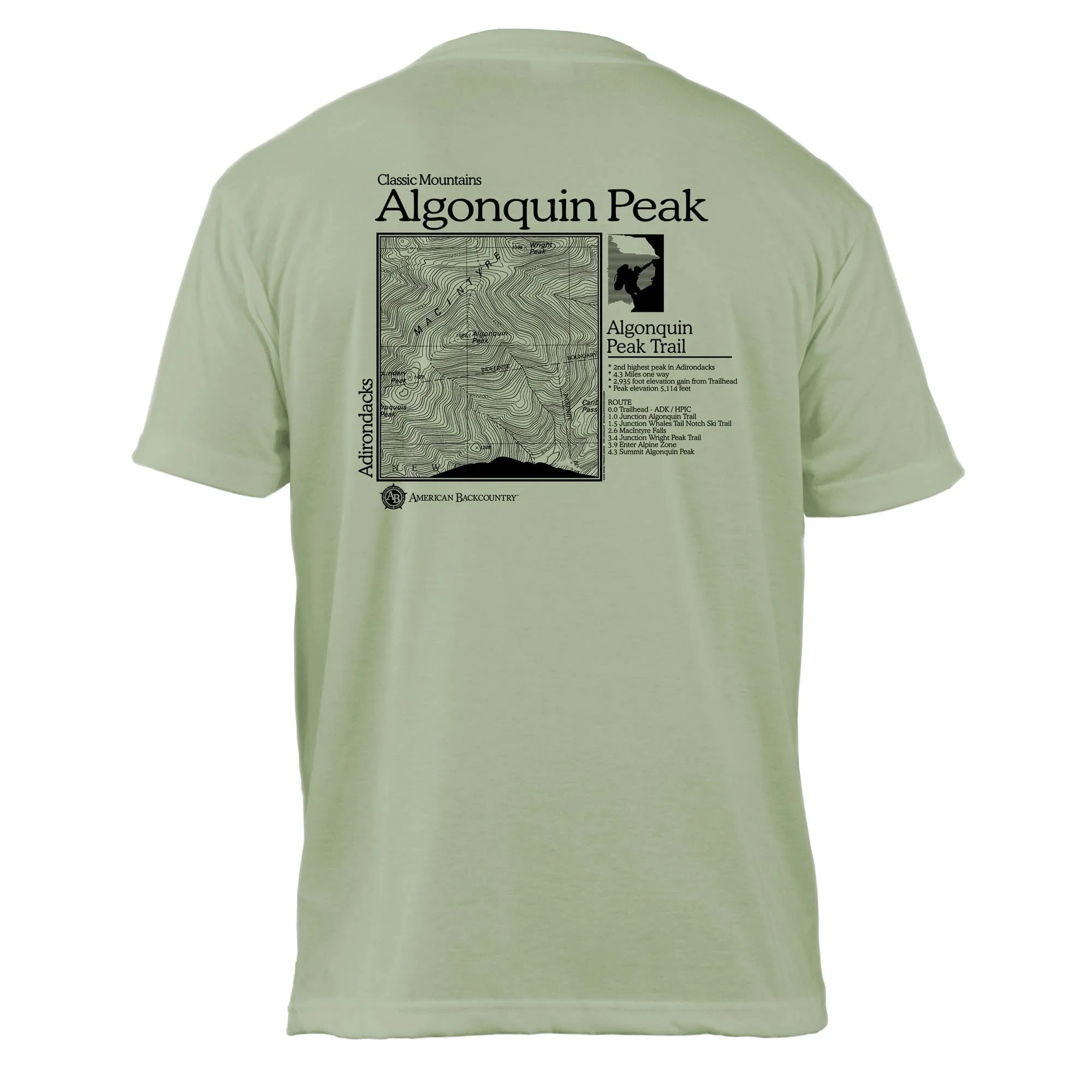 Algonquin Peak Classic Mountain Basic Crew T-Shirt