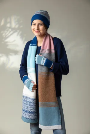 Alloa Stripe Scarf Dew - Blockstreifenschal