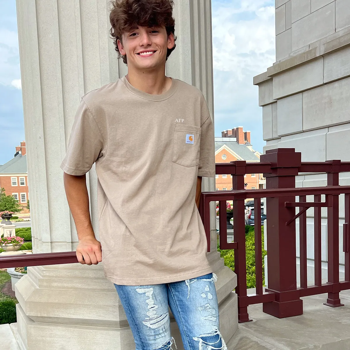 Alpha Sig Carhartt Relaxed Fit Short Sleeve Pocket Tee