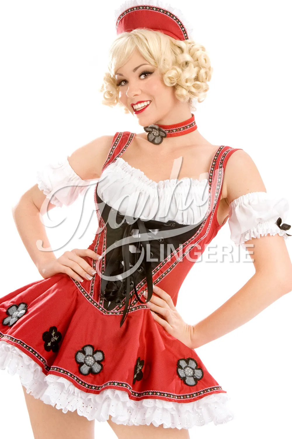 Alpine Miss Dress with Arm Poufs
