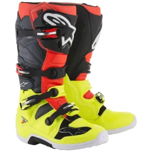 Alpinestars Tech 7 Men's Yellow/Red/Grey/Black Motocross Boots