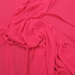 Amaranth Red Solid Polyester Georgette Gala Fabric