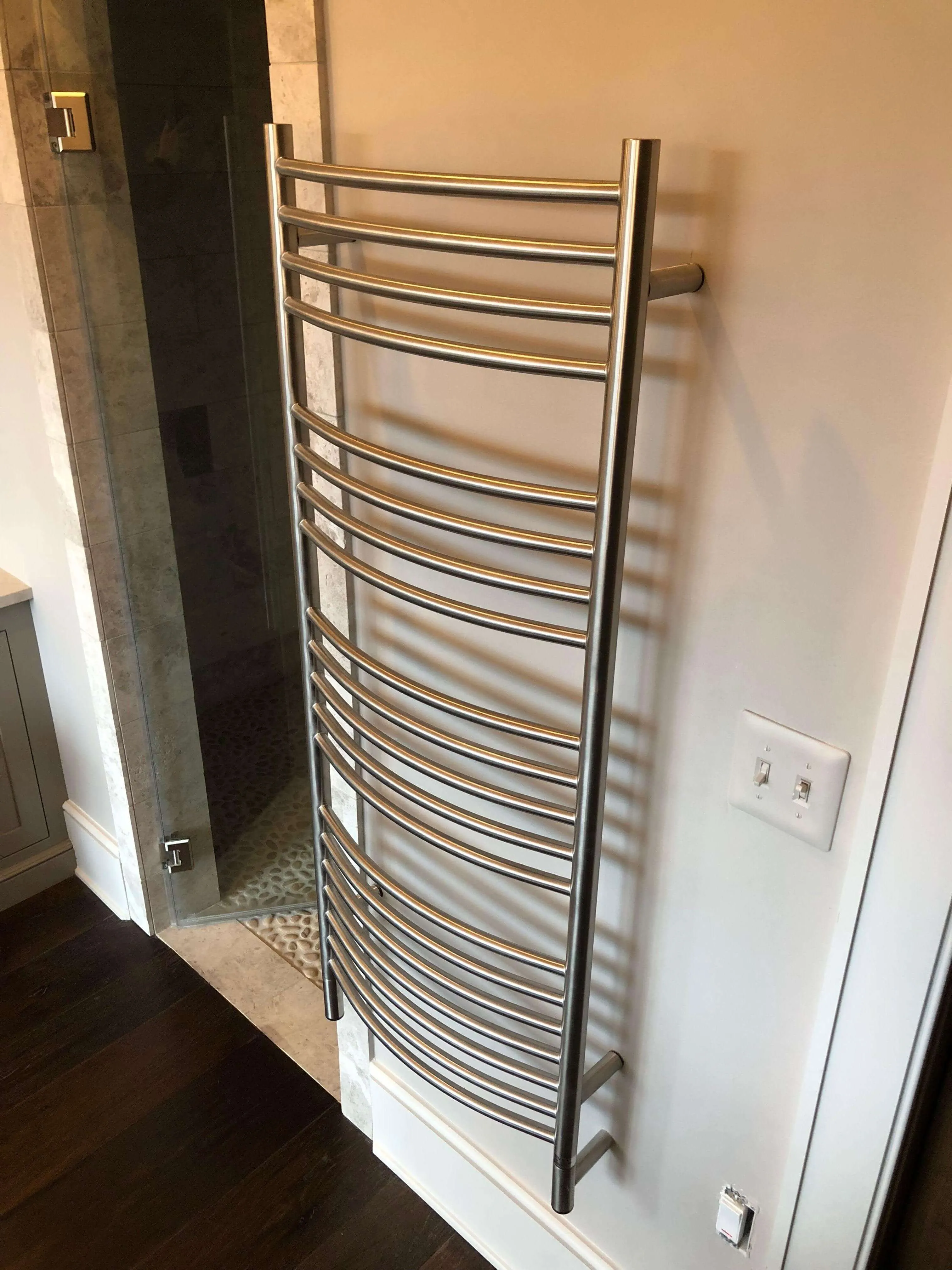 Amba Jeeves D Curved Hardwired Towel Warmer  - 20.5"w x 53"h