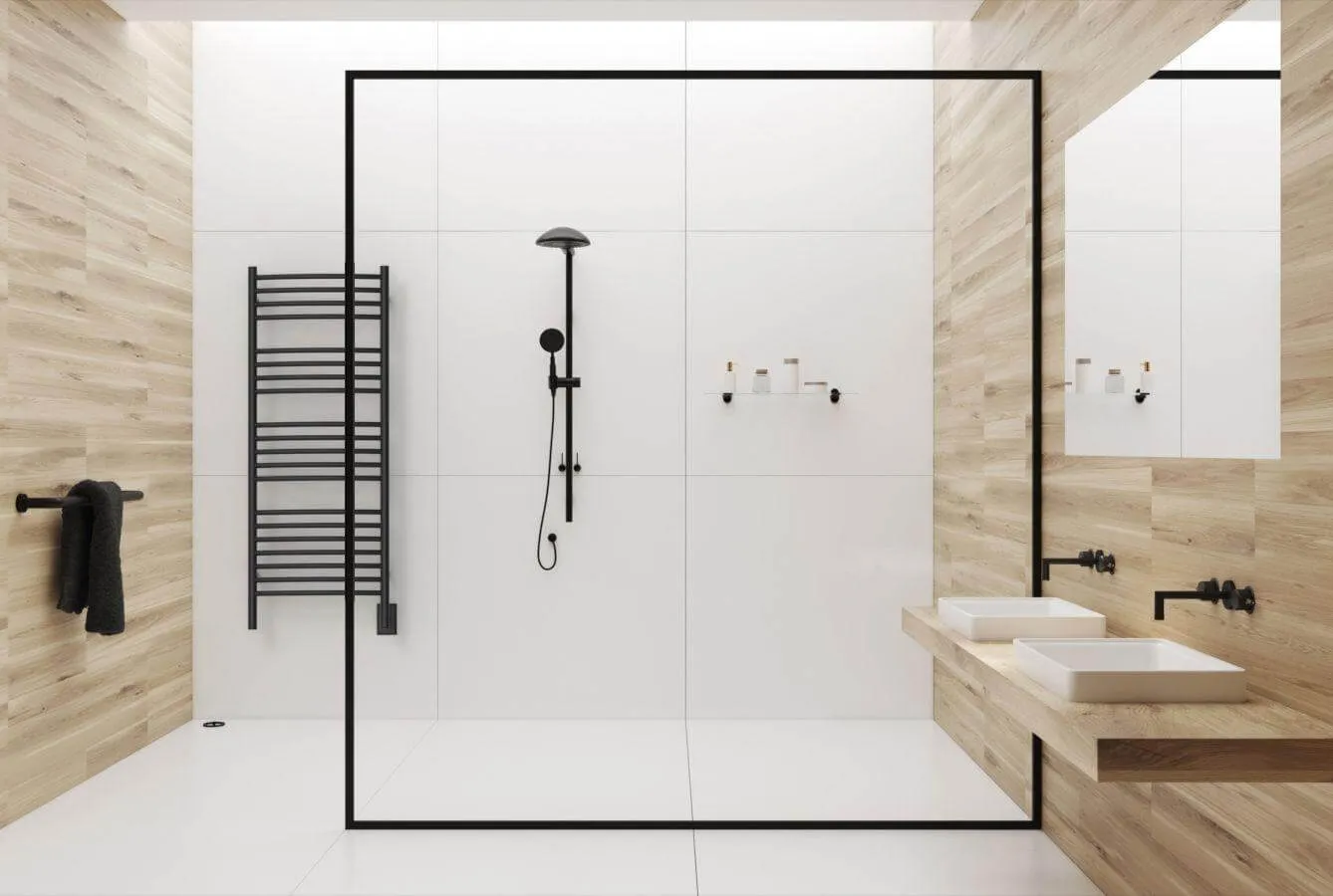 Amba Jeeves D Curved Hardwired Towel Warmer  - 20.5"w x 53"h