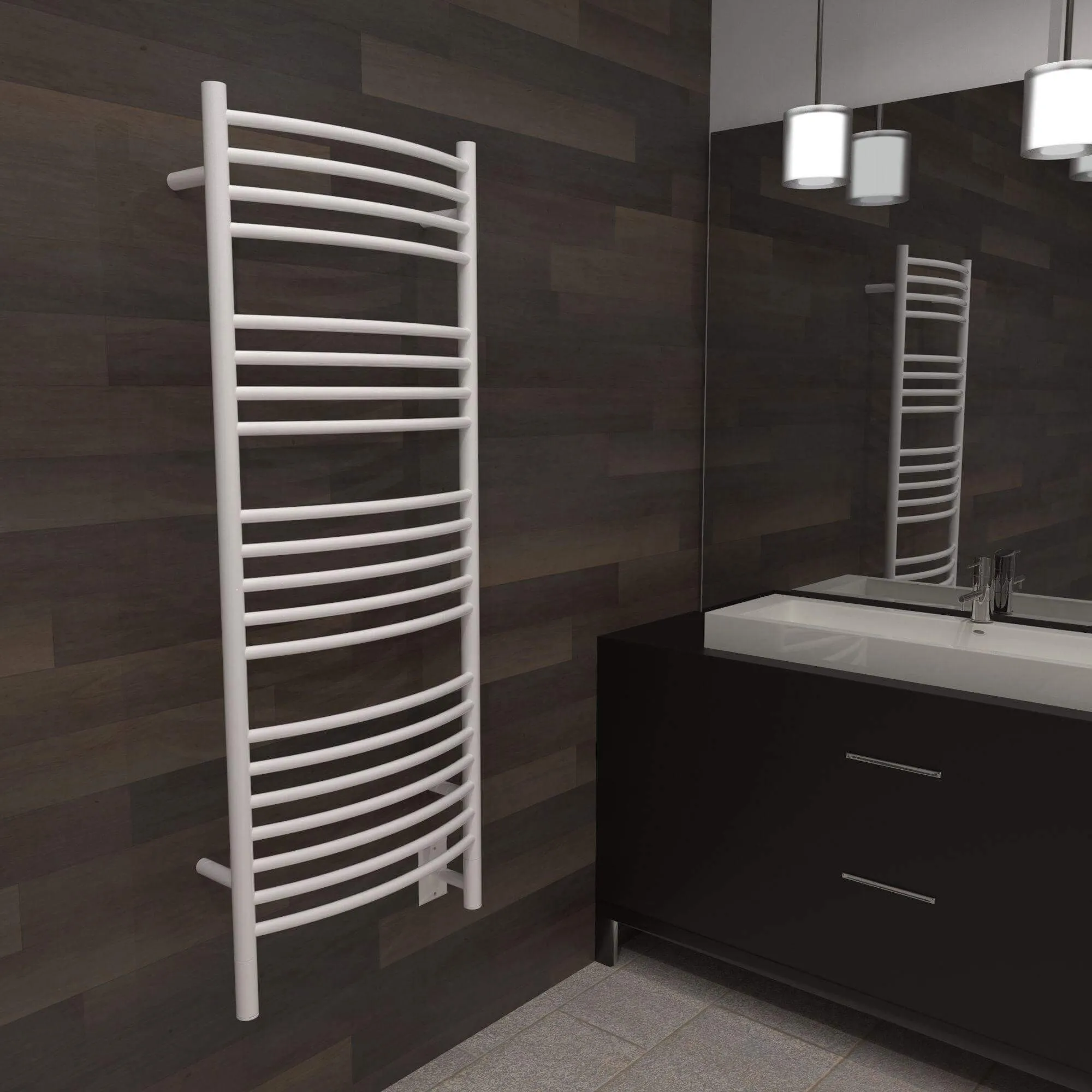 Amba Jeeves D Curved Hardwired Towel Warmer  - 20.5"w x 53"h