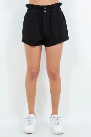 American Bazi High Waist Paper Bag Shorts