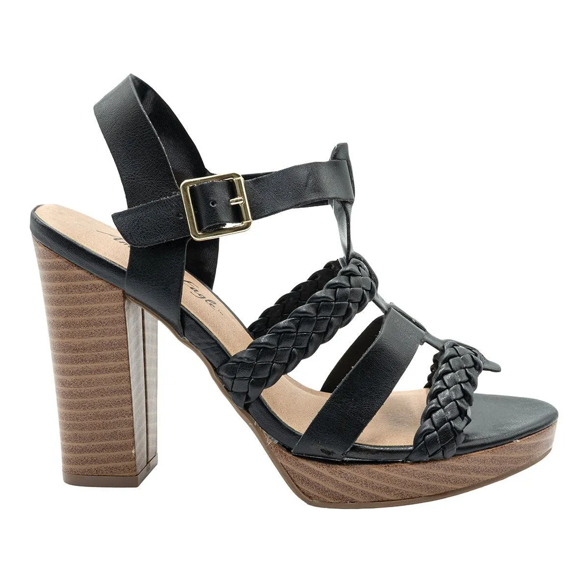 American Eagle High-Heel Shoes Leather Black Colour For Women