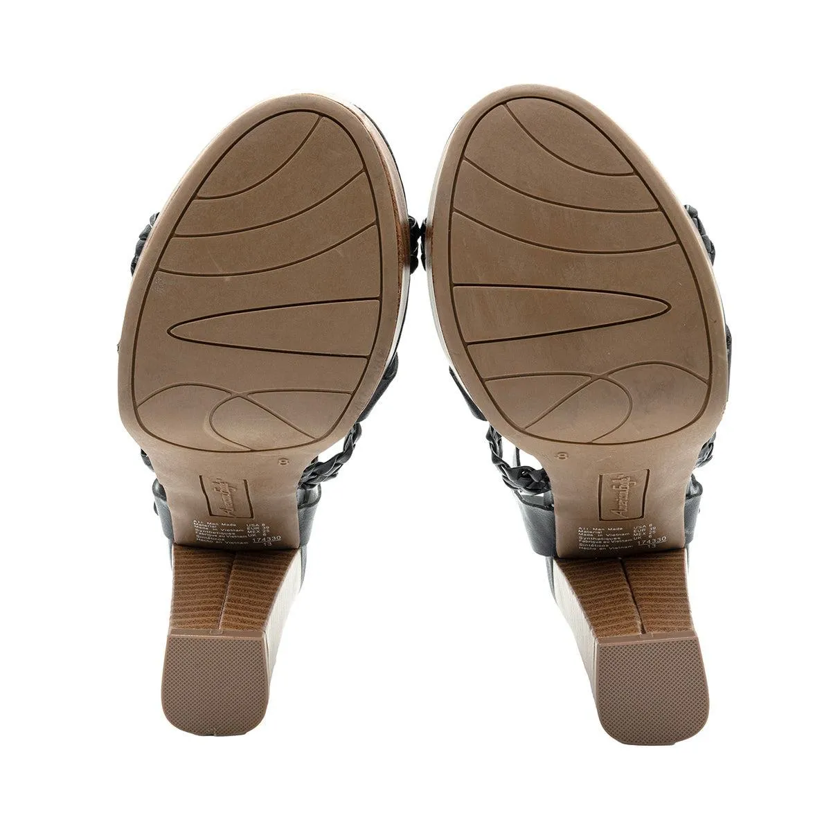 American Eagle High-Heel Shoes Leather Black Colour For Women